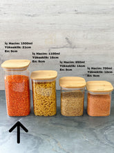 1 PIECES 1500ML BAMBOO COVER SQUARE SUPPLIES STORAGE CONTAINERS 23x10cm